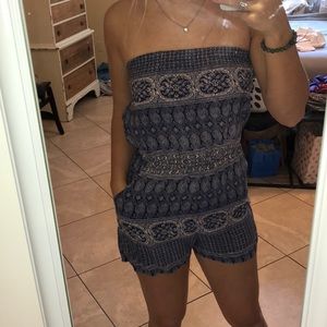 Strapless romper